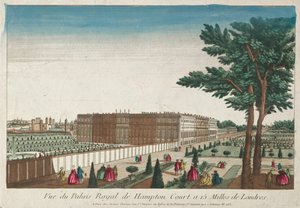 Uitzicht op het Koninklijk Paleis van Hampton Court, 18e eeuw door Unbekannt
