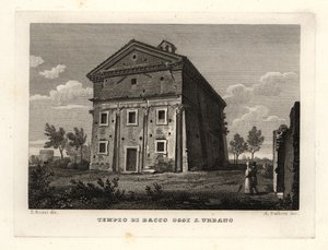 Uitzicht op de Tempel van Bacchus, Rome, nu St