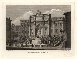 Uitzicht op de Trevifontein, Fontana di Trevi, Rome door Unbekannt