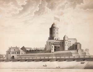 Uitzicht op het kasteel van Vyborg, ca. 1840 door Unbekannt