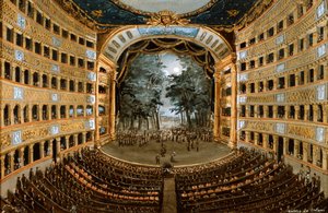 Zicht op het interieur van het Teatro San Carlo, Napels, 19e eeuw