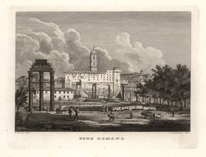 Uitzicht op de ruïnes van het Forum Romanum