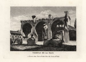 Uitzicht op de ruïnes van de Tempel van Vrede, Templum Pacis, of het Forum van Vespasianus, Rome door Unbekannt