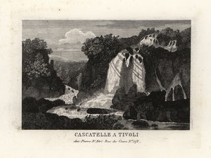 Watervallen bij Tivoli, Italië