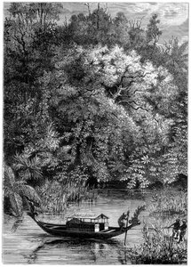 Uitzicht op de Dodinga-rivier, Nieuw-Guinea