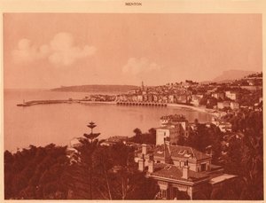 Uitzicht vanaf de Garavan Boulevard, Menton, 1930