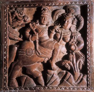 Vikrama, terracotta bas-reliëf, 5e-6e eeuw door Unbekannt