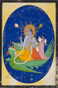 Vishnu en metgezel op Garuda, 19e eeuw door Unbekannt