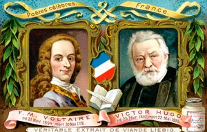 Voltaire en Victor Hugo, ca. 1900