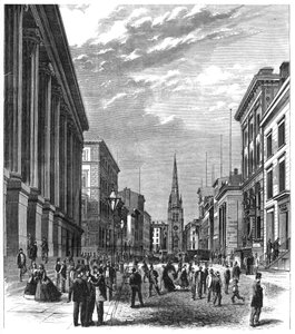 Wall Street, New York, 1869 door Unbekannt