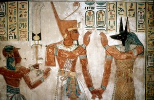 Muurschildering uit een graf van de zoon van Ramses III, Vallei der Koninginnen, Luxor, Egypte, ca. 12e eeuw v.Chr. door Unbekannt