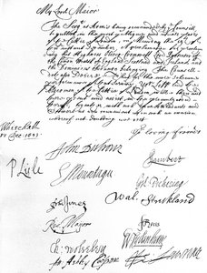 Bevel van de Staatsraad aan de Lord Mayor van Londen, waarin hij en de wethouders worden verzocht de proclamatie van Oliver Cromwell als Lord Protector van het Gemenebest van Engeland, Schotland, Ierland & de Dominions op 19 december bij te wonen door Unbekannt