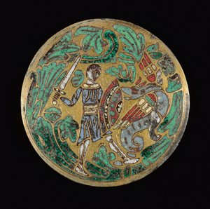Krijger vecht tegen een draak, c. 1170-1180 door Unbekannt