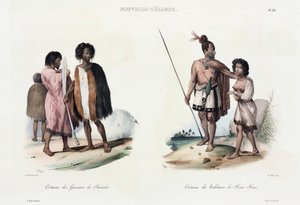 Krijgers van Shouraki en inwoners van Houa Houa, Nieuw-Zeeland door Unbekannt