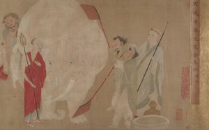 Het wassen van de heilige olifant