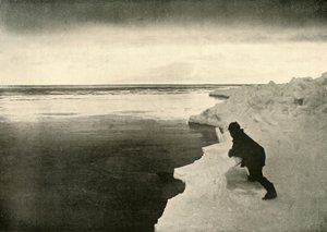 Op de uitkijk naar zeehonden aan de ijsrand, ca. 1908 door Unbekannt