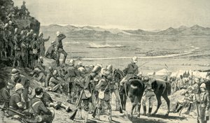 Kijken naar de nederlaag van de Afghaanse troepen vanaf Bab Wali Mountain, 1 september 1880, 1901