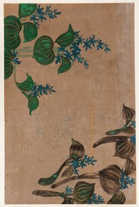 Waterplanten met blauwe bloemen, Edo-periode, 1615-1868 door Unbekannt