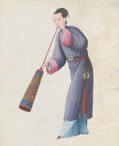 Aquarel van muzikant die laba speelt