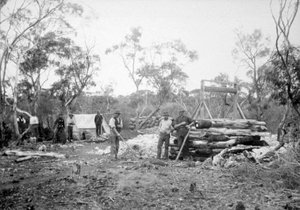Waterval goudmijn, Boorara, Kalgoorlie, West-Australië, 1896