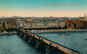 Waterloo-brug en Somerset House, Londen, ca. 1910 door Unbekannt