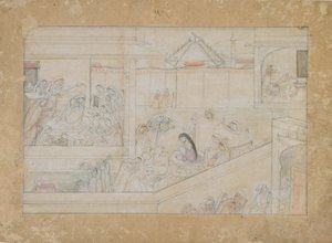 Huwelijksvoorbereidingen: folio uit een Nala-Damayanti-serie door Unbekannt
