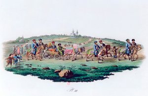 Huwelijksstoet, Rusland, 1820 door Unbekannt