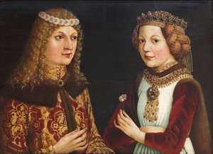 Huwelijksportret van Ladislaus de Postume 1440-1457 en Magdalena van Valois 1443-1495 door Unbekannt