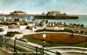West Pier en Italiaanse Tuinen, Brighton, Sussex, 1928