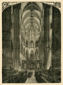 Westminster Abbey: Interieur van het koor, 1881
