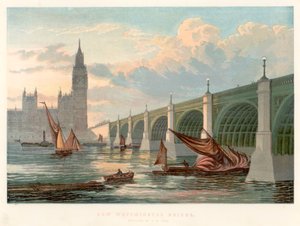 Westminster Bridge, Londen, gezien vanaf de zuidelijke oever van de Theems, 1858 door Unbekannt