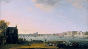Westminster Bridge en Whitehall vanaf Lambeth, ca. 1775