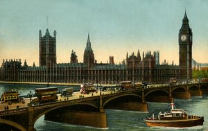 Westminster Bridge en de Houses of Parliament, Londen, c1910