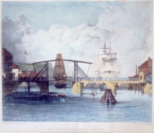 Haven van Whitby, Yorkshire, aan de monding van de rivier Esk, c1833
