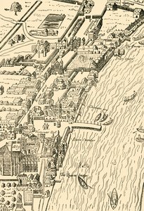Whitehall en Westminster. Uit Aggas Map, 1881