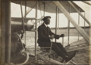 Wilbur Wright in de vlieger