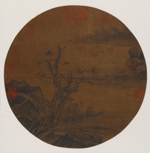 Wilde Ganzen Dalen Neer op een Zandbank, Mogelijk Ming-dynastie, 1368-1644
