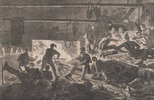 Winterkwartieren in het kamp - De binnenkant van een hut, Harper