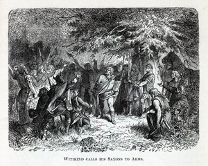 Wittekind roept zijn Saksen op tot wapens, 1882 door Unbekannt