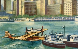 Wolfgang von Gronau arriveert in New York, augustus 1930, 1932 door Unbekannt