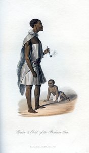 Vrouw & Kind van het Bosjesmannenras, 1848 door Unbekannt