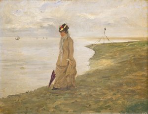 Vrouw aan de kust, 19e eeuw door Unbekannt
