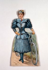 Vrouw in fietskleding, Amerikaans, ca. 1900