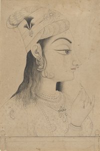 Vrouw met een tulband gekleed als Radha, late 19e eeuw door Unbekannt