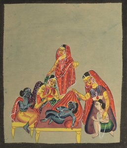 Aanbidding van de jonge Krishna door Unbekannt