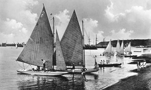Zeilen in de baai, Durban, Zuid-Afrika