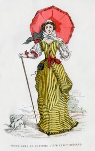 Jonge vrouw in zomermode, 17e eeuw 1882-1884