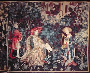 Het Concert, Wandtapijt uit Arras, 1420 door Unbekannt Unbekannt