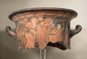Zwartfigurige krater, 4e eeuw v.Chr. (fragment) door Unbekannt Unbekannt