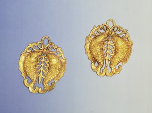 Chinese hangers, 17 karaat verguld, Tang-dynastie, 618-907 na Christus